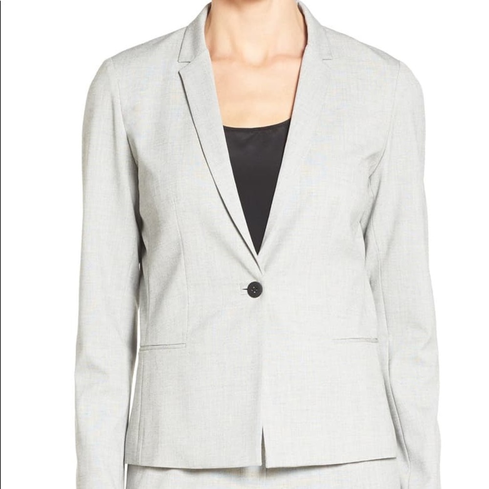 T Tahari “Hadar” grey suit jacket from Nordstrom.
